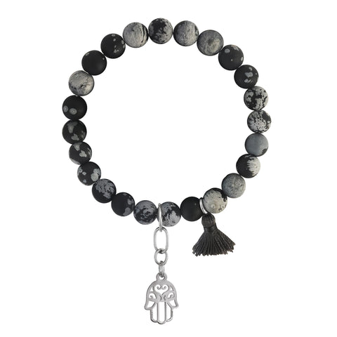 Pulsera Mujer Plata 925 Japamala Mano Snowflake Anamora Por Tanya Moss