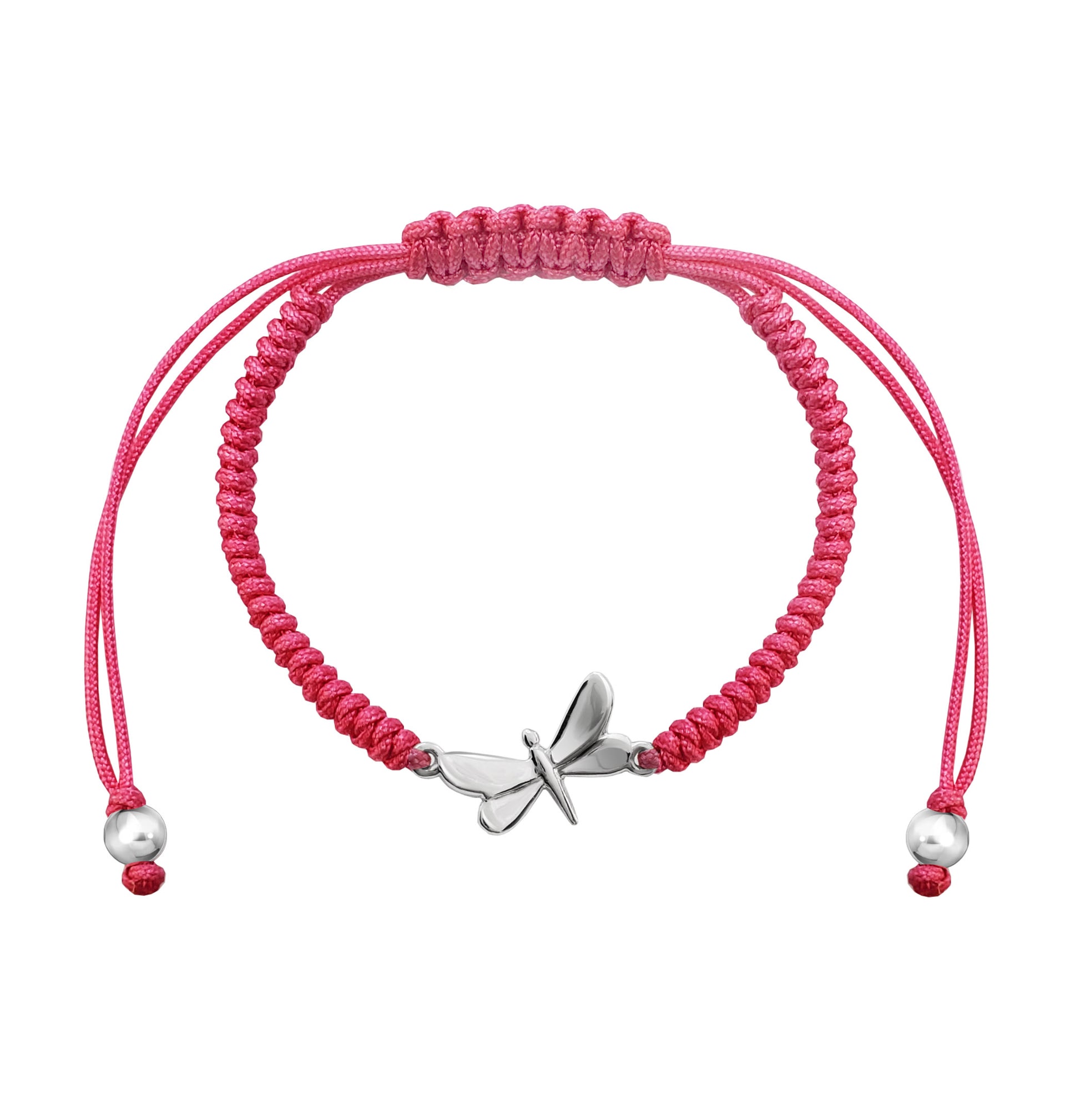 Pulsera Mujer Plata 925 Alegria Libélula Tejida Rosa - Tanya Moss