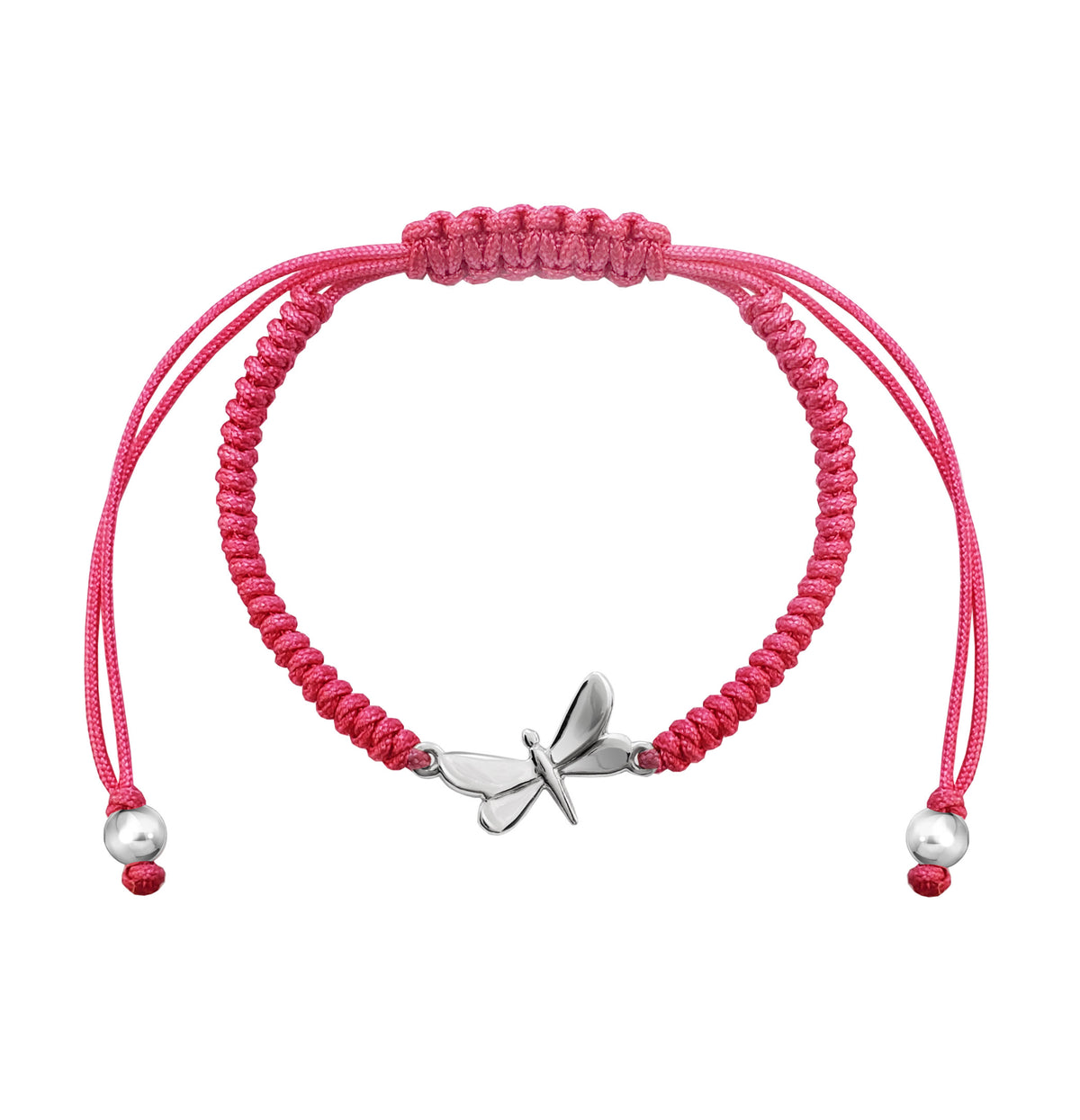 Pulsera Mujer Plata 925 Alegria Libélula Tejida Rosa