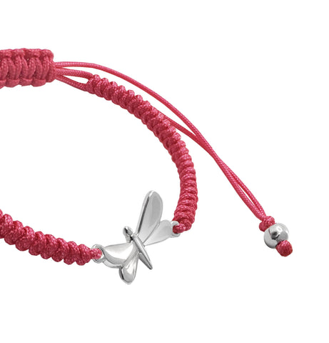 Pulsera Mujer Plata 925 Alegria Libélula Tejida Rosa