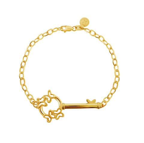 Pulsera Llave Libertad Dorado