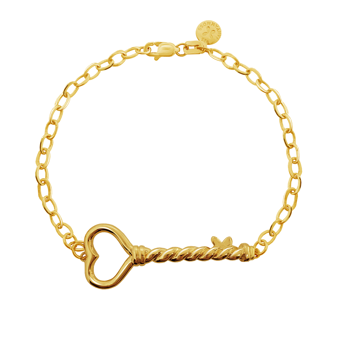 Pulsera Llave Del Corazon Dorada - Tanya Moss