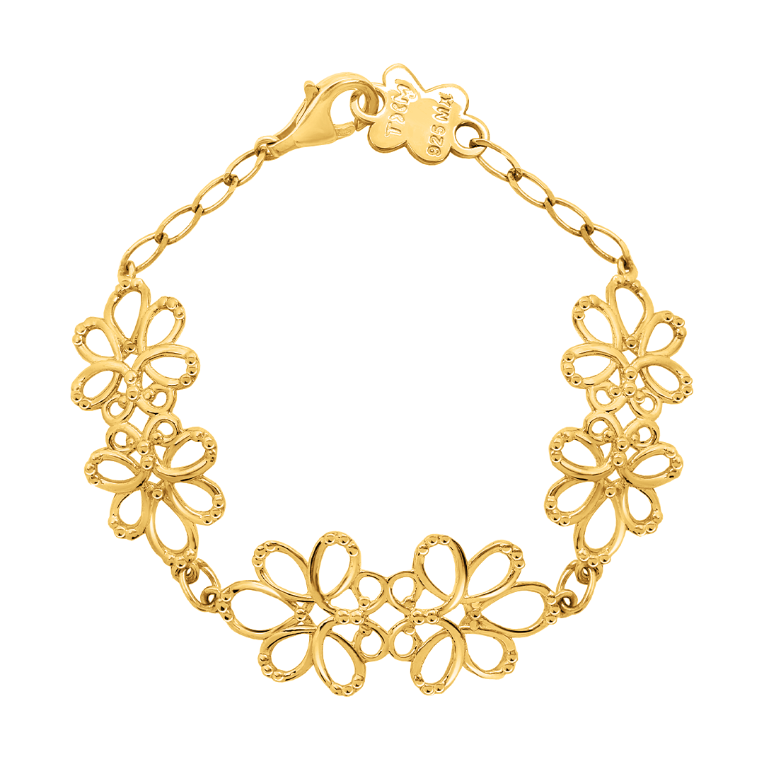 Pulsera Mujer Plata 925 Serenata 3 Modulos Dorada - Tanya Moss