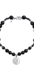 Pulsera Mujer Plata 925 Magia Luna Cosmos Agata Negra - Tanya Moss