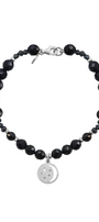 Pulsera Mujer Plata 925 Magia Luna Cosmos Agata Negra - Tanya Moss