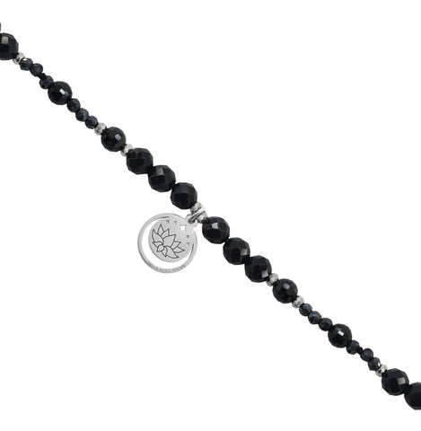 Pulsera Mujer Plata 925 Magia Luna Loto Agata Negra