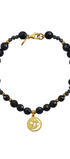 Pulsera Mujer Plata 925 Magia Luna Prosperidad Agata Negra Dorado - Tanya Moss
