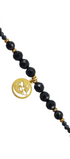Pulsera Mujer Plata 925 Magia Luna Loto Agata Negra Dorado - Tanya Moss