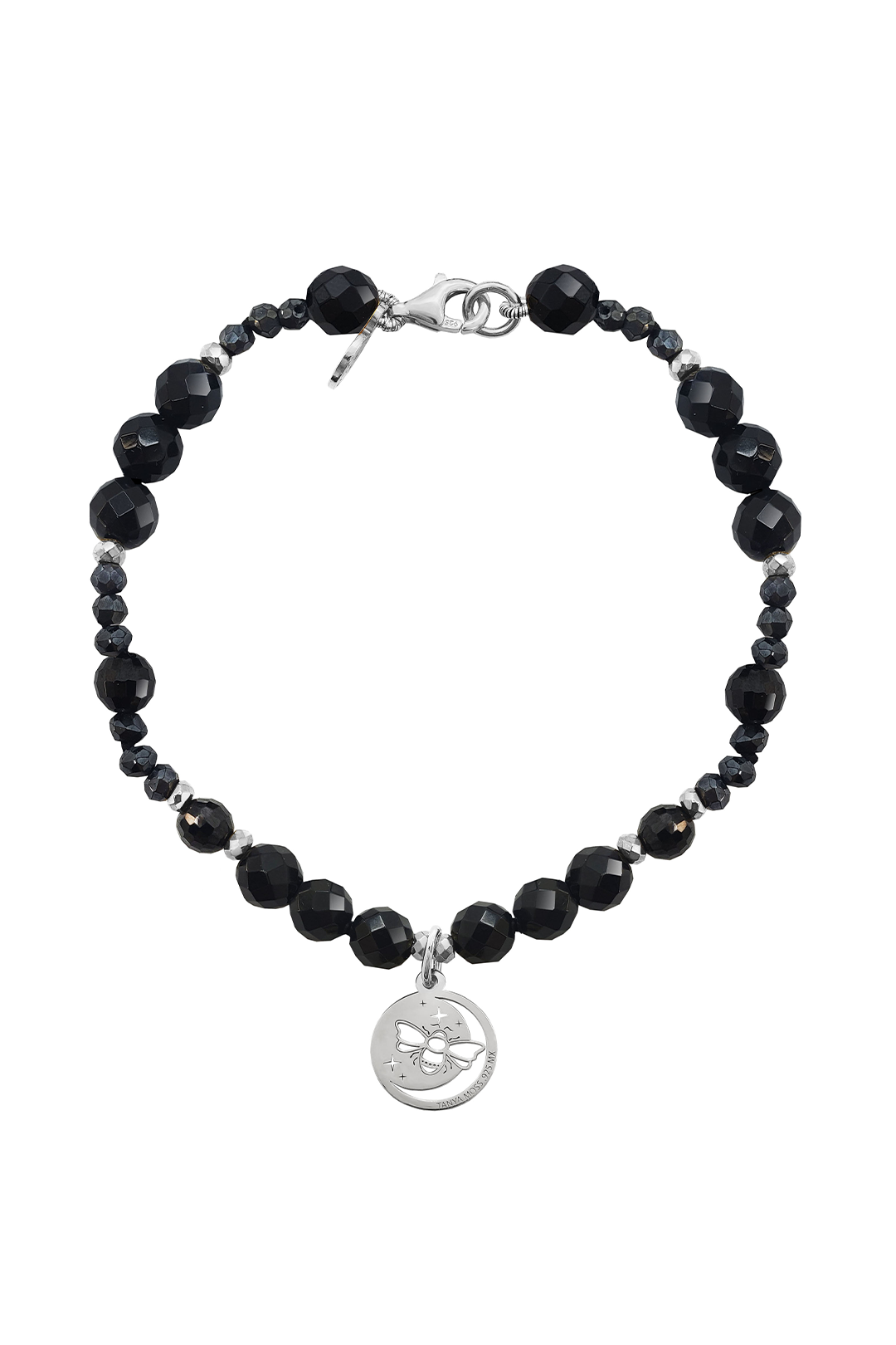 Pulsera Mujer Plata 925 Magia Luna Prosperidad Agata Negra - Tanya Moss