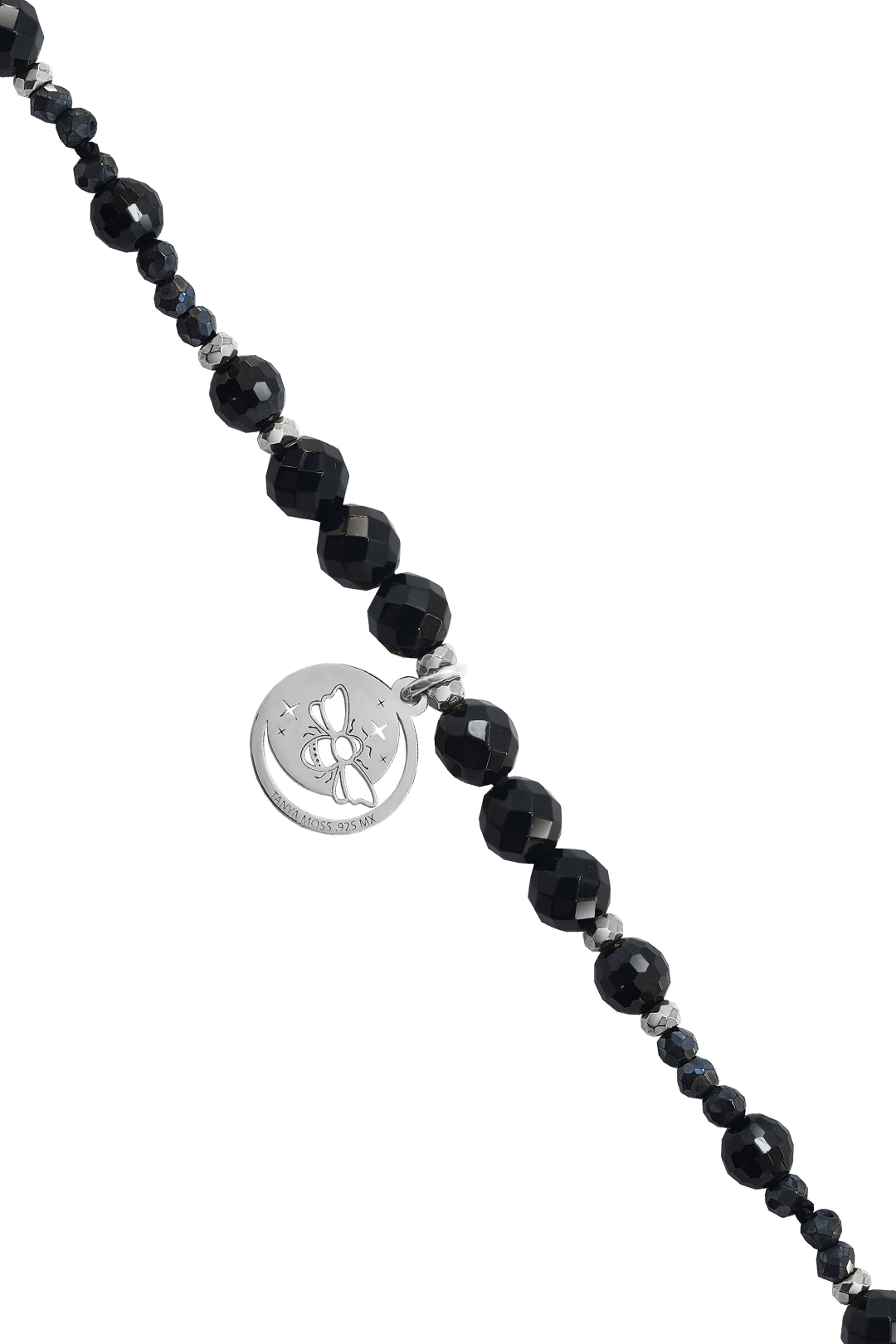 Pulsera Mujer Plata 925 Magia Luna Prosperidad Agata Negra - Tanya Moss
