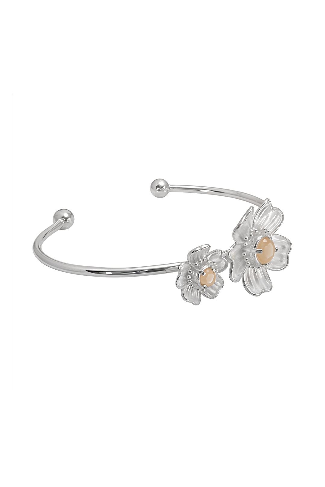 Brazalete Florecer Dos Flores con Topacio Champange - Tanya Moss