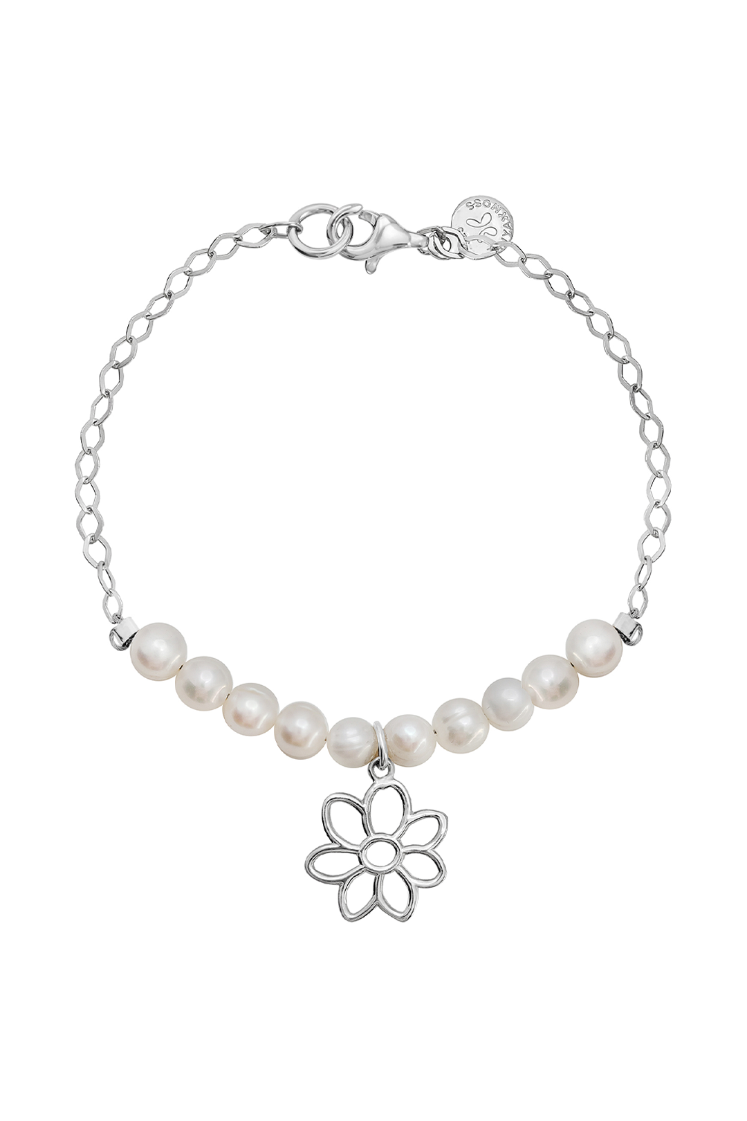 Pulsera Plata 925 Dalia Flor y Perlas - Tanya Moss