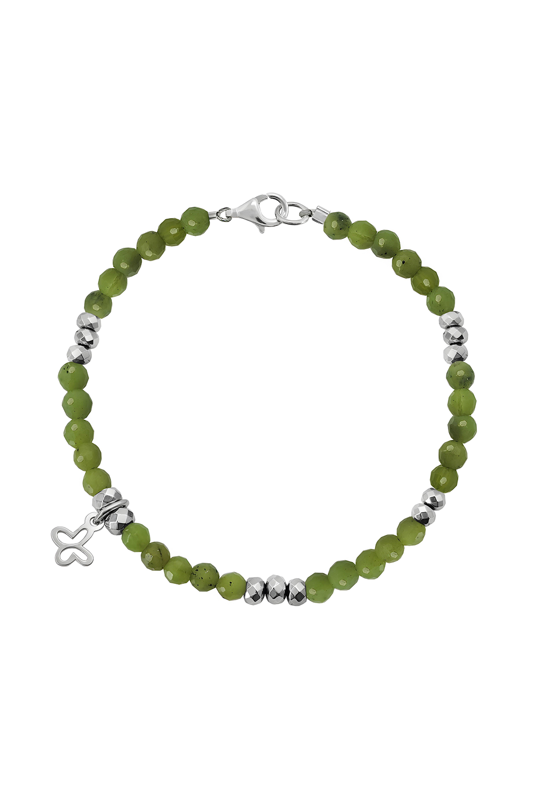 Pulsera Nefrita Con Mariposa Plata - Tanya Moss