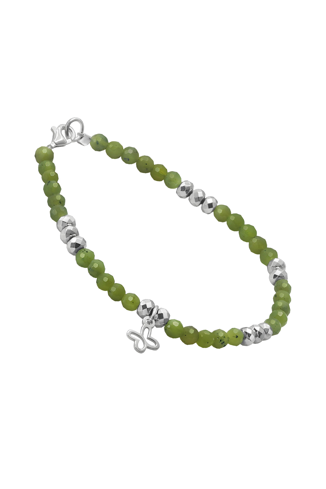 Pulsera Nefrita Con Mariposa Plata - Tanya Moss