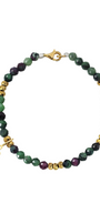 Pulsera Plata 925 Rubí Zoisita Con Mariposa Dorada - Tanya Moss