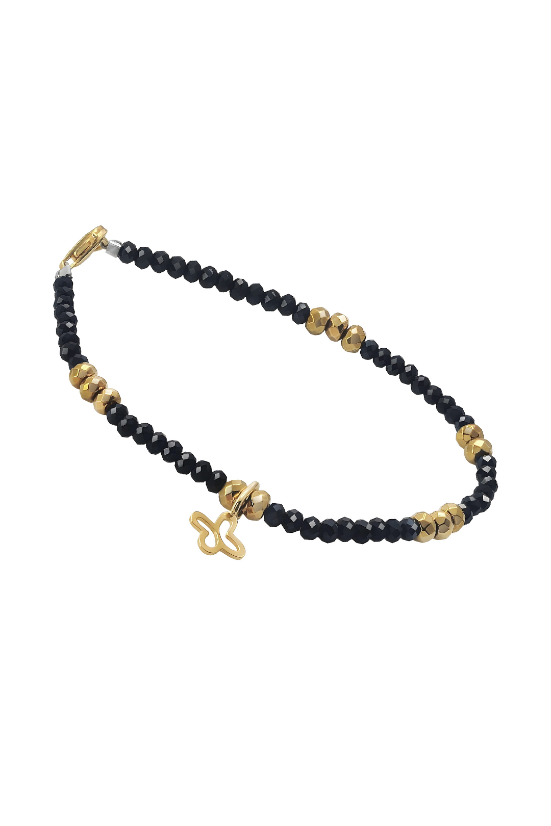 Pulsera Plata 925 Spinel Con Mariposa Dorada - Tanya Moss
