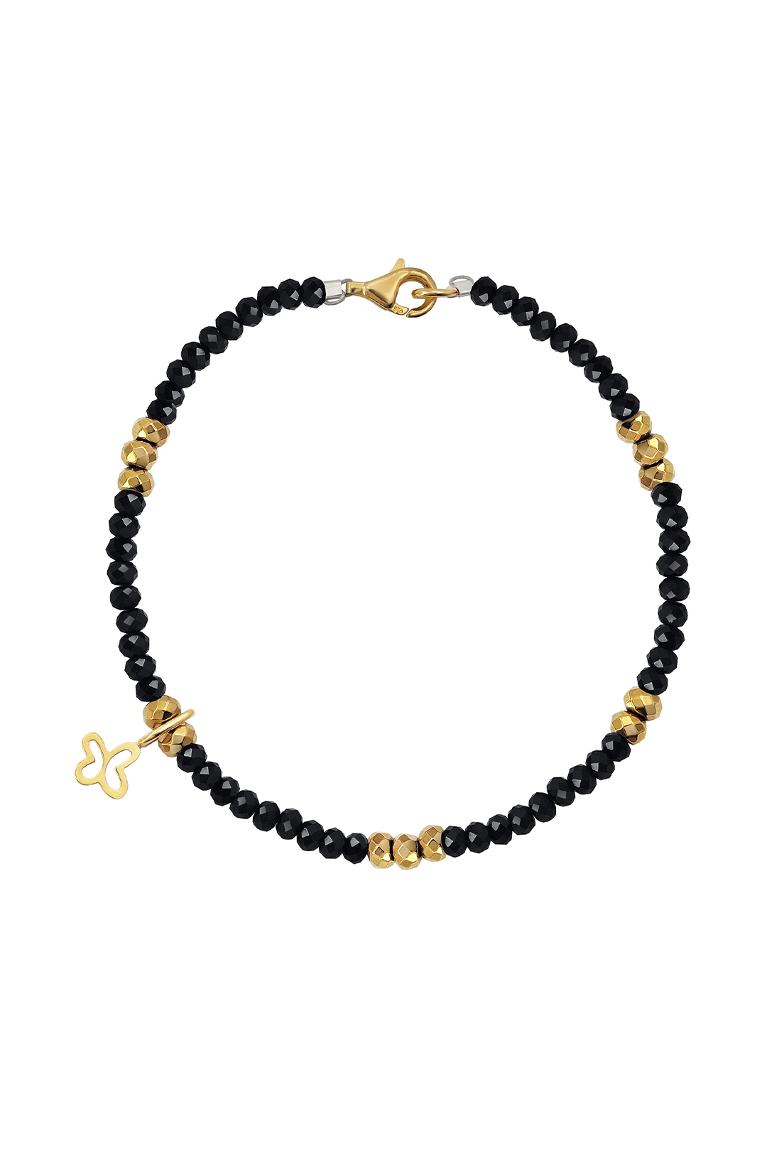 Pulsera Plata 925 Spinel Con Mariposa Dorada - Tanya Moss