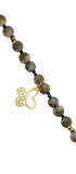 Pulsera Básica Labradorita Y Lapizlazuli Charm Monarca Dorada - Tanya Moss