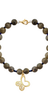 Pulsera Básica Labradorita Y Lapizlazuli Charm Monarca Dorada - Tanya Moss