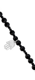 Pulsera Básica Agata Negra Charm Mano De Fátima - Tanya Moss
