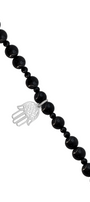 Pulsera Básica Agata Negra Charm Mano De Fátima - Tanya Moss