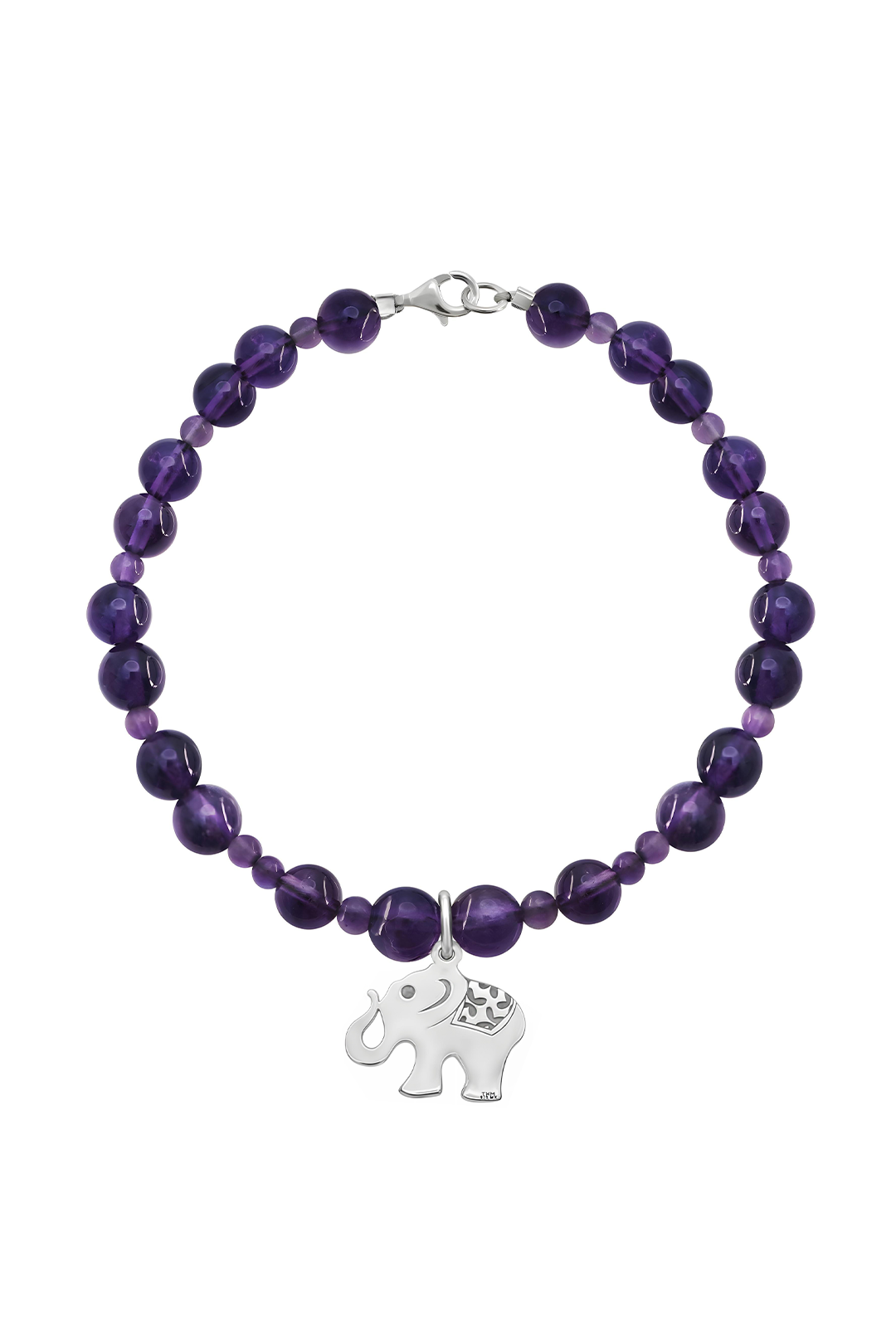 Pulsera Básica Amatistas Charm Elefante Ganesha - Tanya Moss