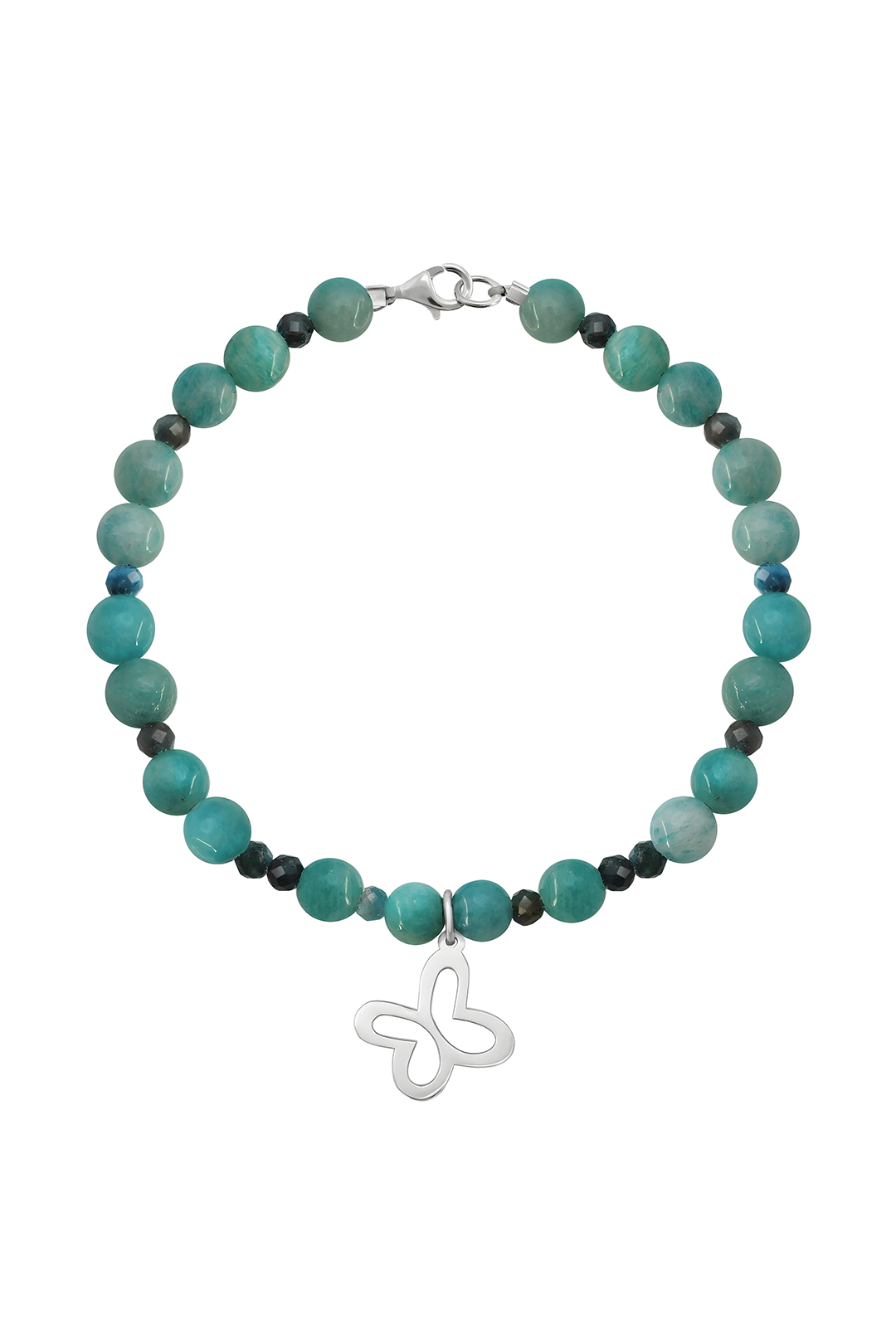 Pulsera Básica Amazonita Y Apatita Charm Mariposa - Tanya Moss