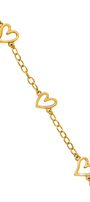 Pulsera Plata 925 Corazones Latidos Dorada - Tanya Moss