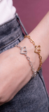 Pulsera Plata 925 Corazones Latidos Dorada - Tanya Moss