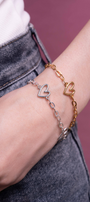 Pulsera Plata 925 Corazones Latidos Dorada - Tanya Moss