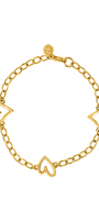 Pulsera Plata 925 Corazones Latidos Dorada - Tanya Moss