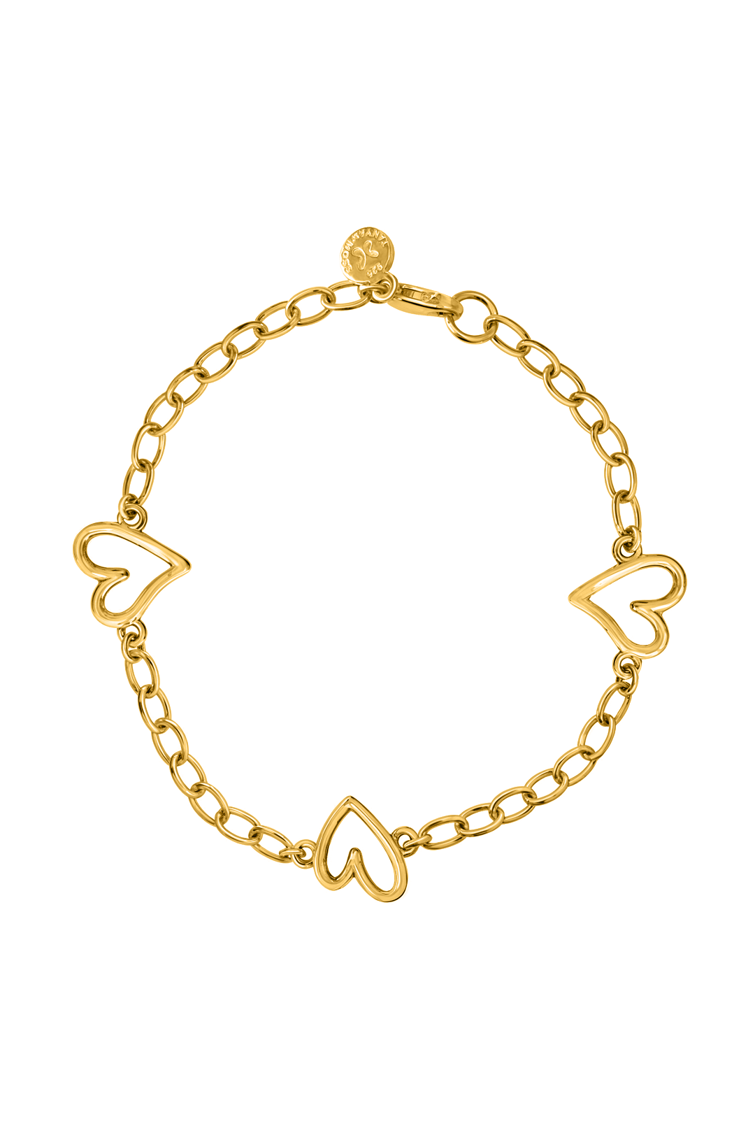 Pulsera Plata 925 Corazones Latidos Dorada - Tanya Moss