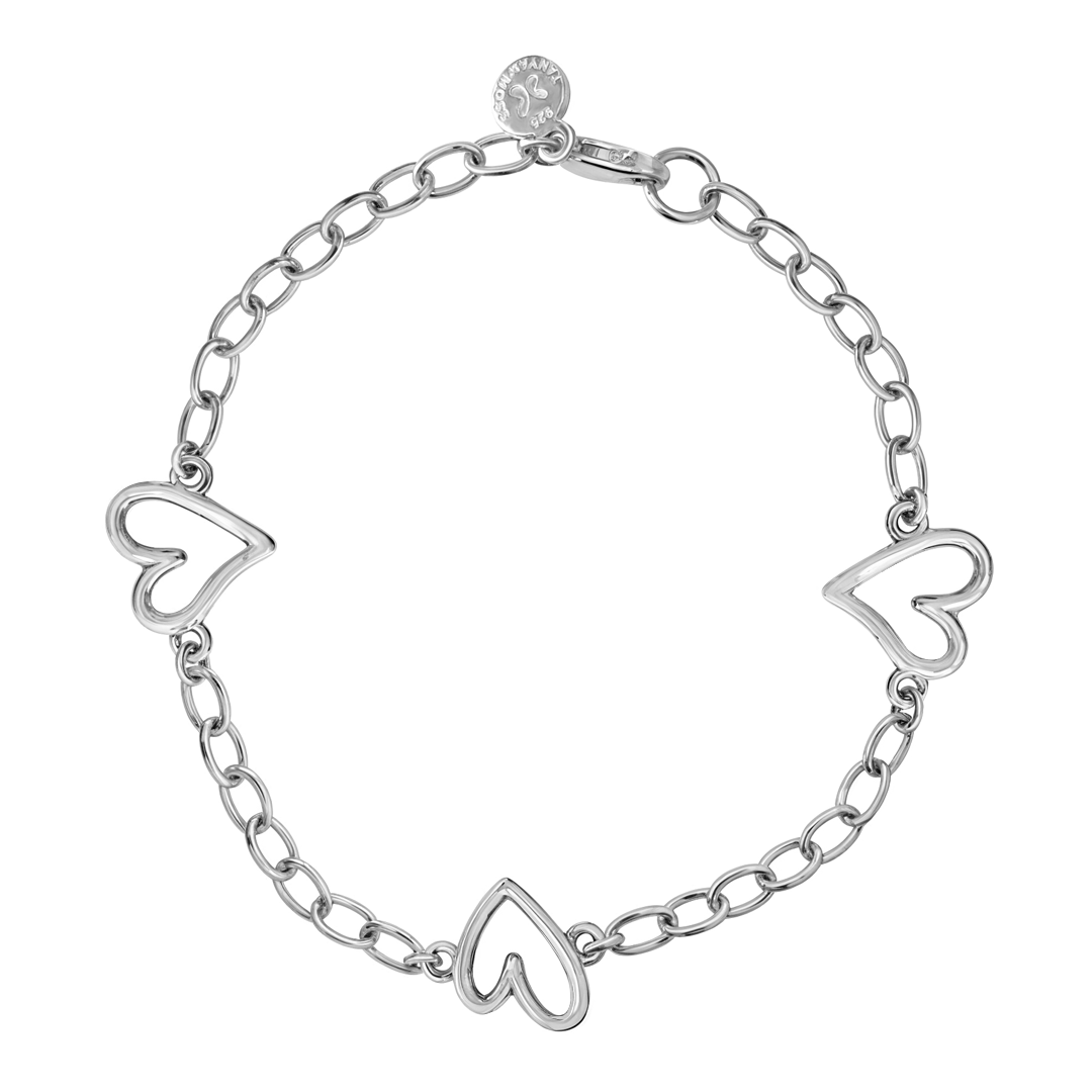 Pulsera Corazones Latidos Plata - Tanya Moss