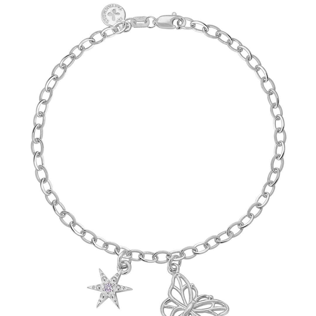 Pulsera Plata 925 MIA Mariposa Y Estrella Con Circonias - Tanya Moss