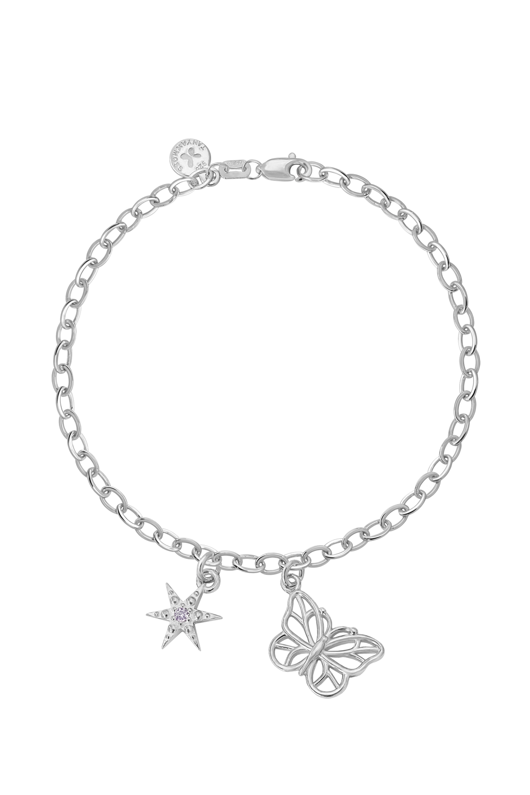 Pulsera Plata 925 MIA Mariposa Y Estrella Con Circonias - Tanya Moss