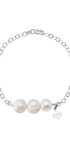 Pulsera Plata 925 Mini Mariposa Mariposa con 3 Perlas Blancas - Tanya Moss