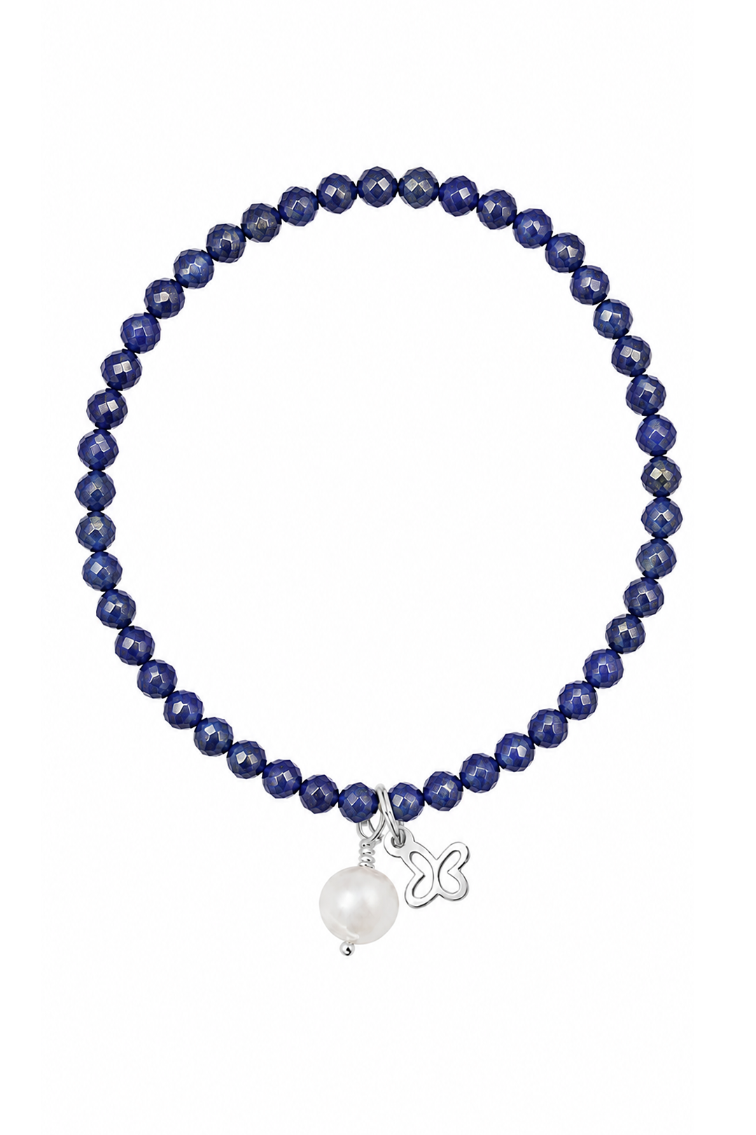 Pulsera Plata Esenciales 2026 Lapislázuli con Mariposa y Perla