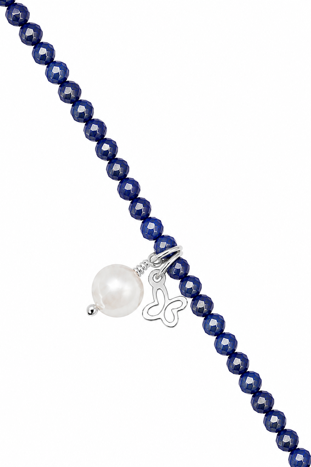 Pulsera Plata Esenciales 2026 Lapislázuli con Mariposa y Perla