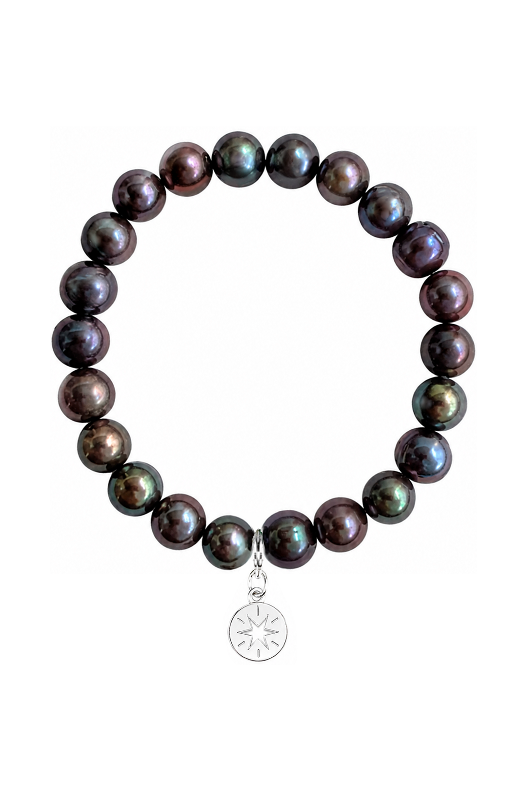 Pulsera Plata 925 Petit Perlas Moradas Y Charm Estrella