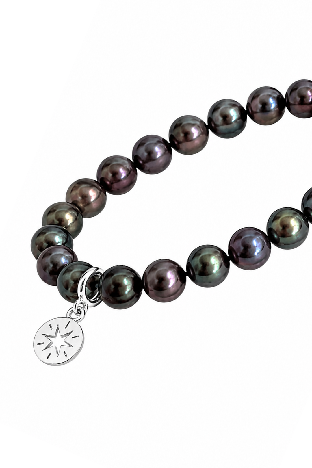 Pulsera Plata 925 Petit Perlas Moradas Y Charm Estrella