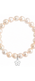 Pulsera Plata 925 Petit Perlas Blancas Y Charm Flor - Tanya Moss