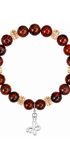 Pulsera Plata 925 Petit Piedras Jaspe Rojo Charm Mariposa - Tanya Moss