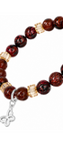Pulsera Plata 925 Petit Piedras Jaspe Rojo Charm Mariposa - Tanya Moss