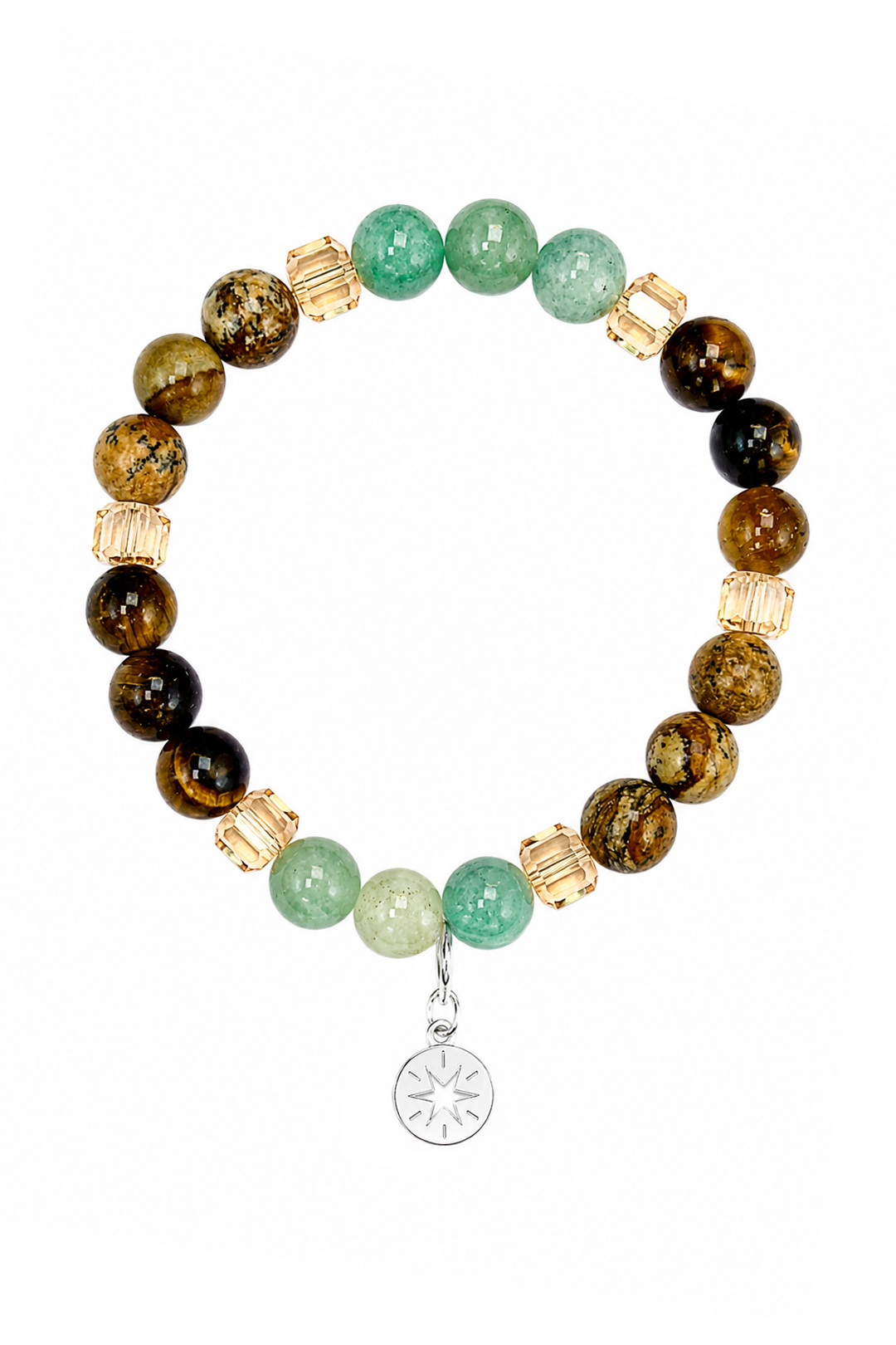 Pulsera Plata 925 Petit Cuentas Amazonita Charm Estrella