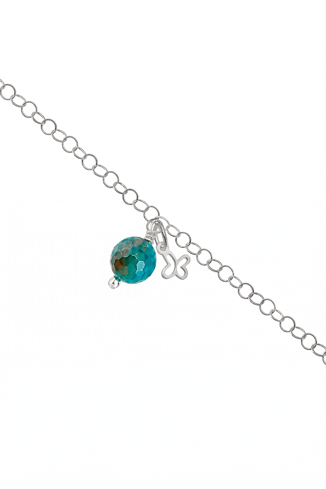 Pulsera Mariposa Mini Ágata Plateada