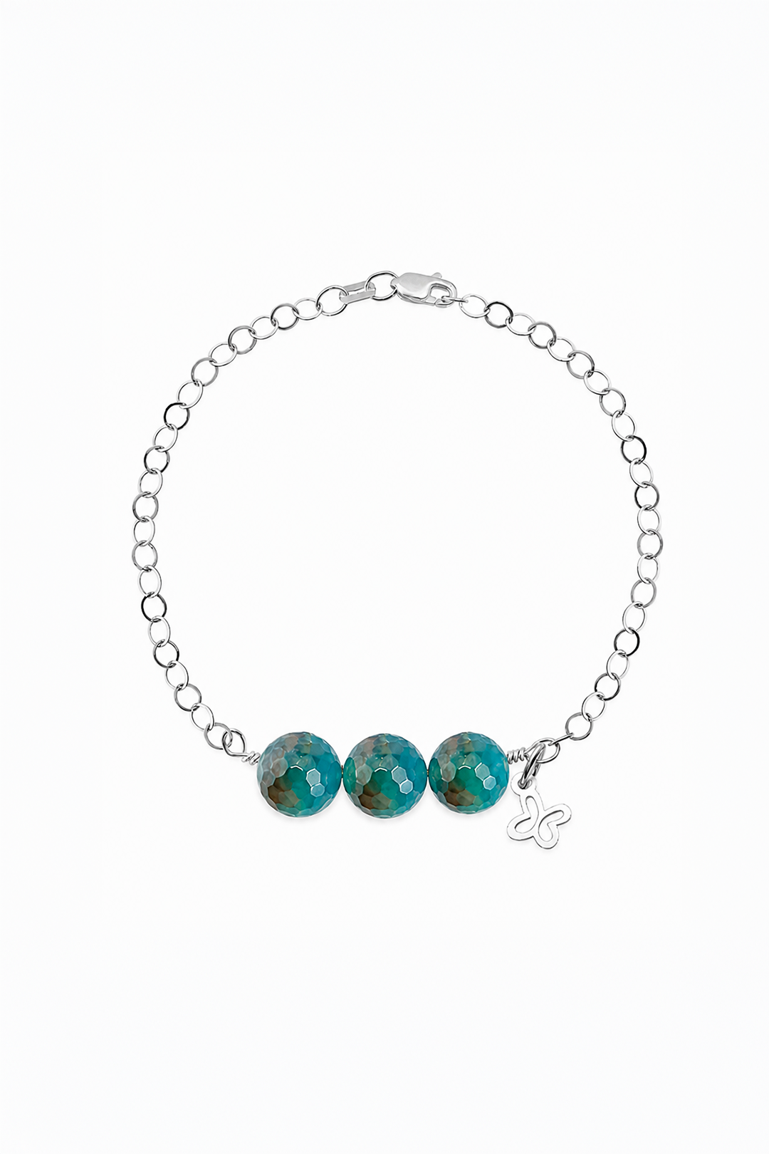 Pulsera Mariposa Mini 3 Ágata Plata