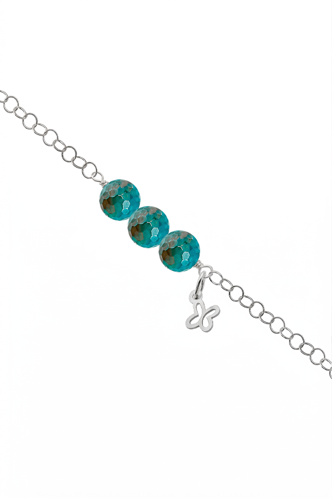 Pulsera Mariposa Mini 3 Ágata Plata