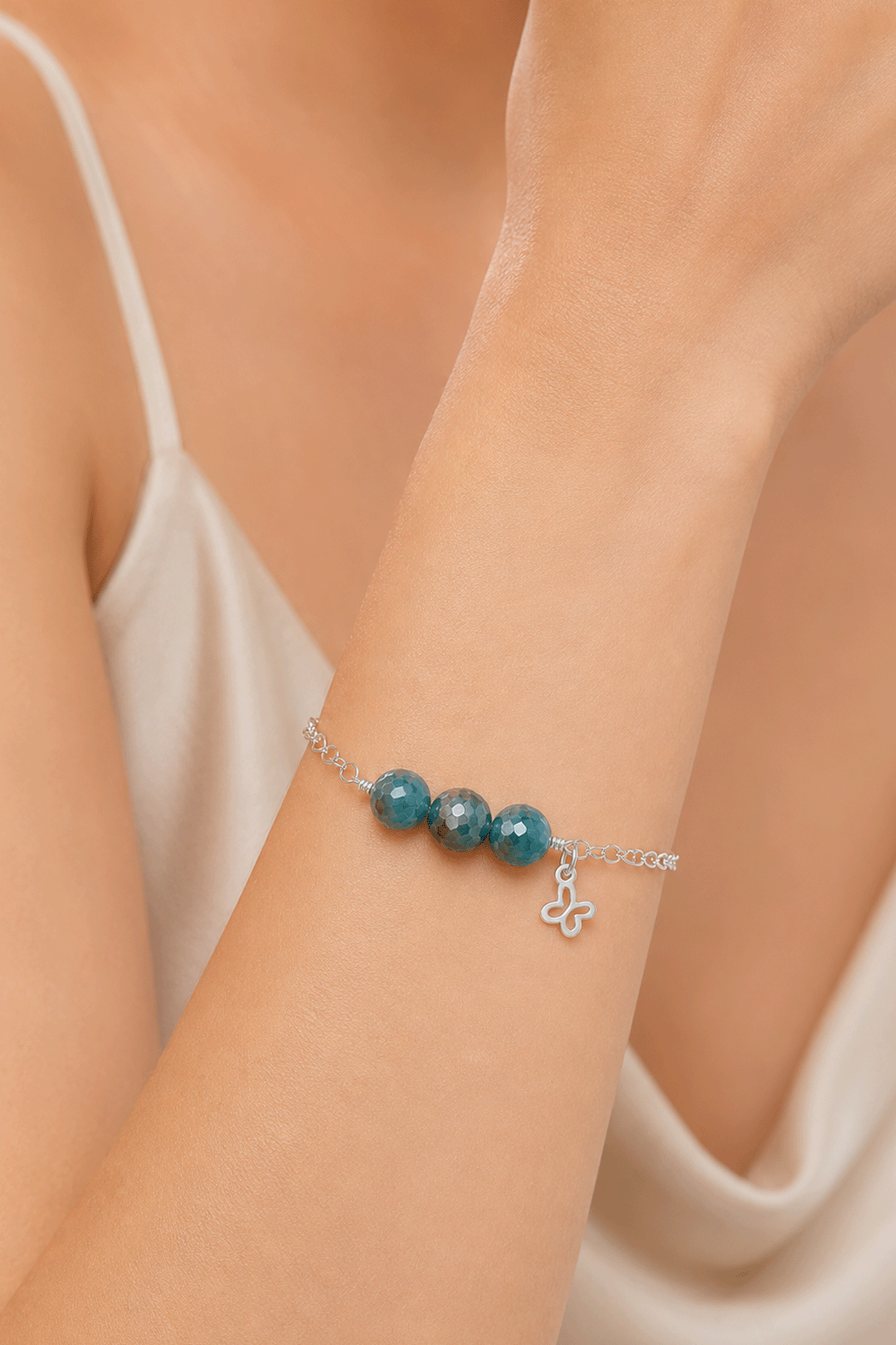 Pulsera Mariposa Mini 3 Ágata Plata