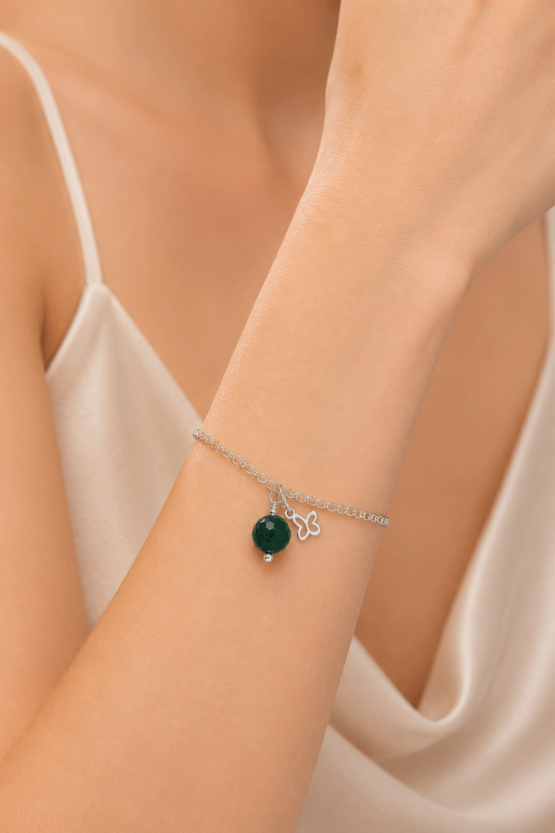 Pulsera Mariposa Mini Jade Africano
