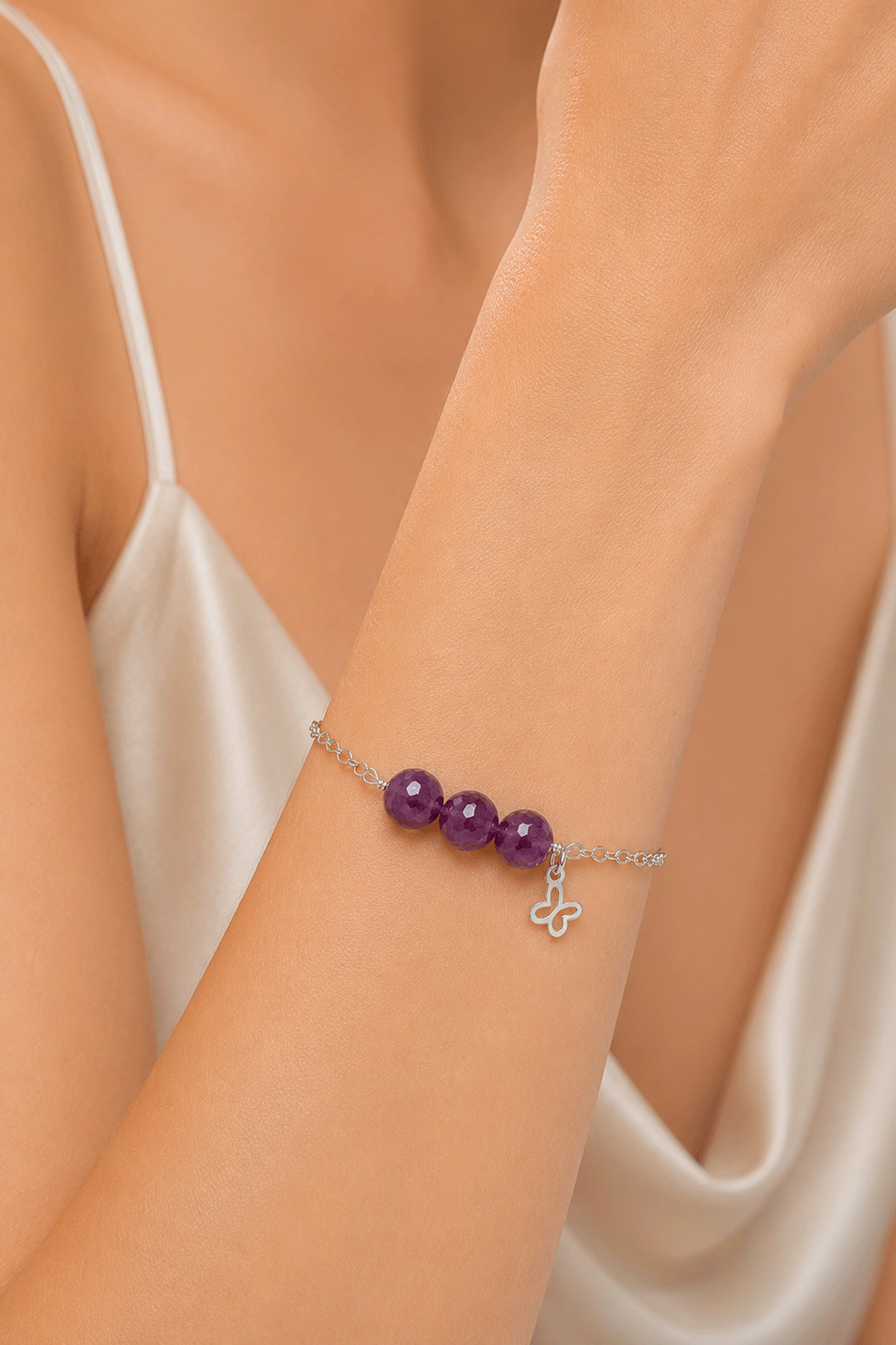 Pulsera Mariposa Mini 3 Lepidolita